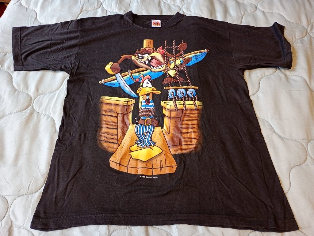 vintage Looney Tunes T‑shirt jaren ’90 Maat M Nieuwstaat, Maat 48/50 (M), Zwart, Nieuw, Ophalen of Verzenden
