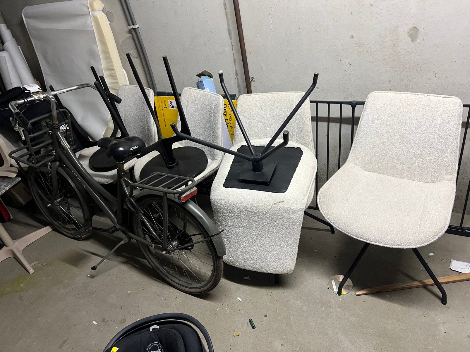 Teddy stof stoelen, Ophalen, Gebruikt, Metaal