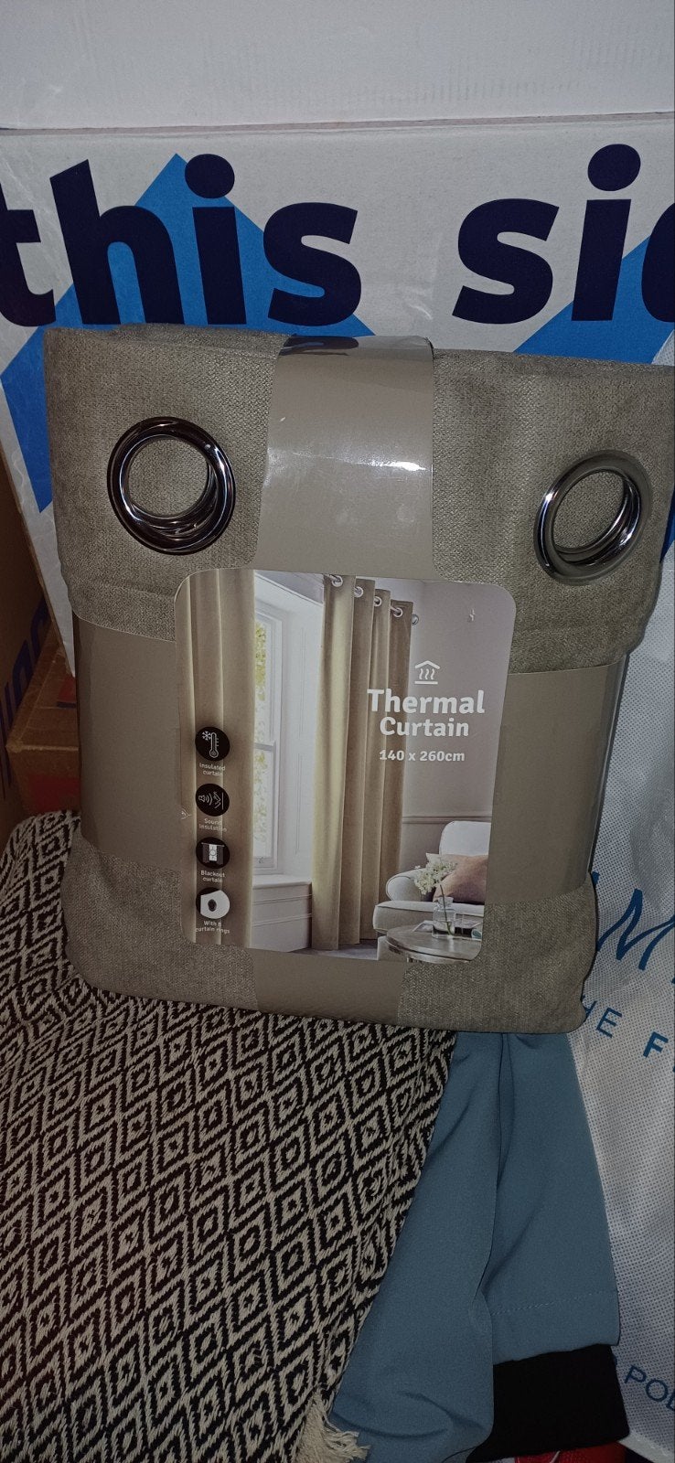 verduisteringsgordijn - 140x260cm, Beige, Ophalen, Beige, Nieuw, Isolerend