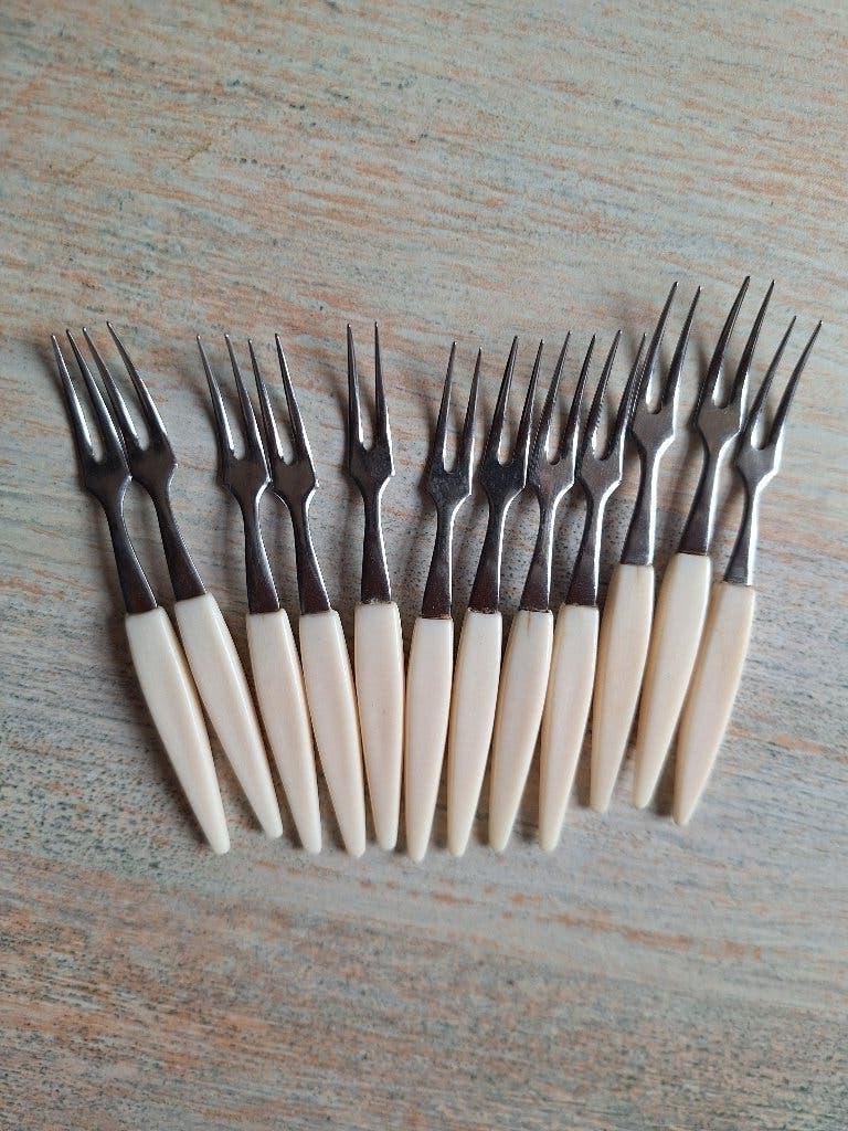Set van 12 vintage gebaksvorkjes, Ophalen