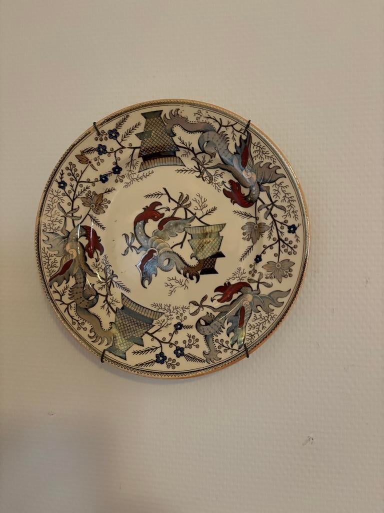 Decoratief bord Petrus Regout Maastricht Falcon, Antiek en Kunst, Ophalen
