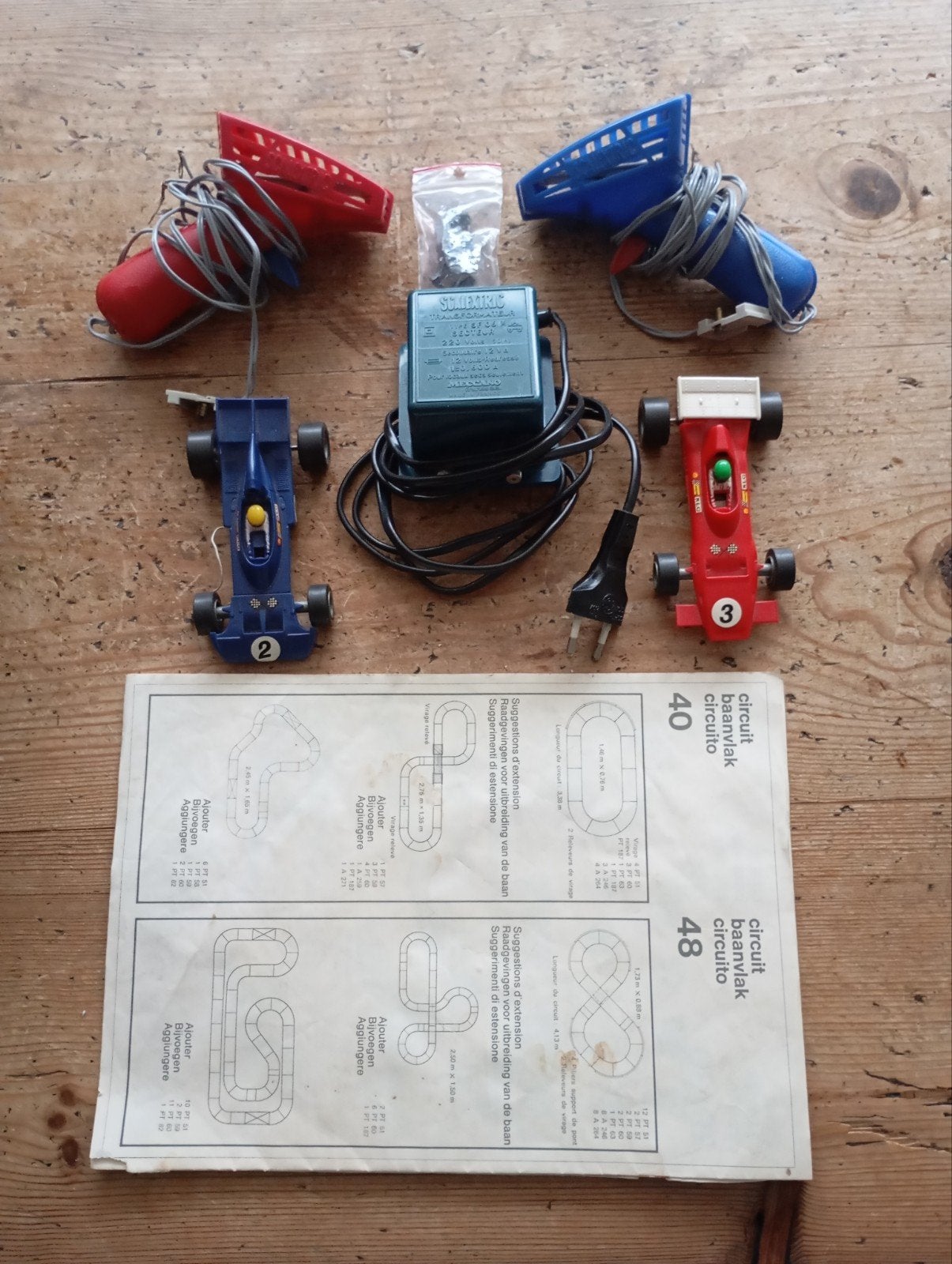 Vintage Scalextric Meccano Auto 's + Transformator+ Handl., Ophalen of Verzenden