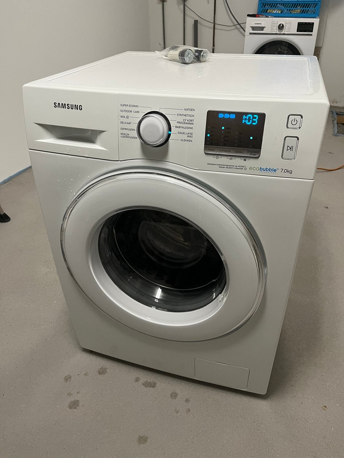 Samsung EcoBubble 7.0kg Wasmachine, Witgoed en Apparatuur, Ophalen, Zo goed als nieuw, Voorlader, Kort programma