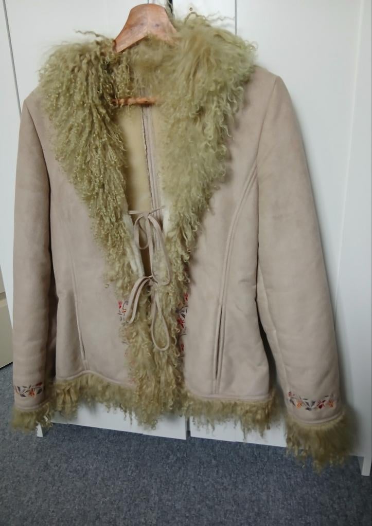 Penny lane Afghaanse lammy jas beige, Ophalen of Verzenden, Zo goed als nieuw, Maat 38/40 (M), Beige