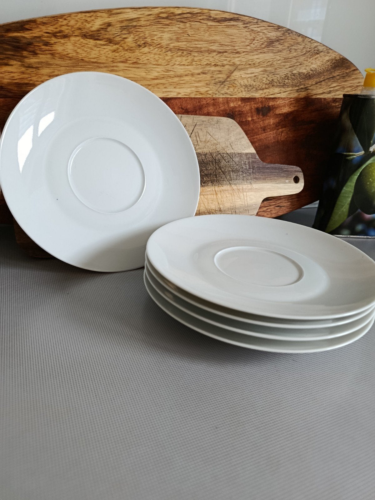 Set van 5 witte schoteltjes, Ophalen, Gebruikt, Modern, Bord(en)
