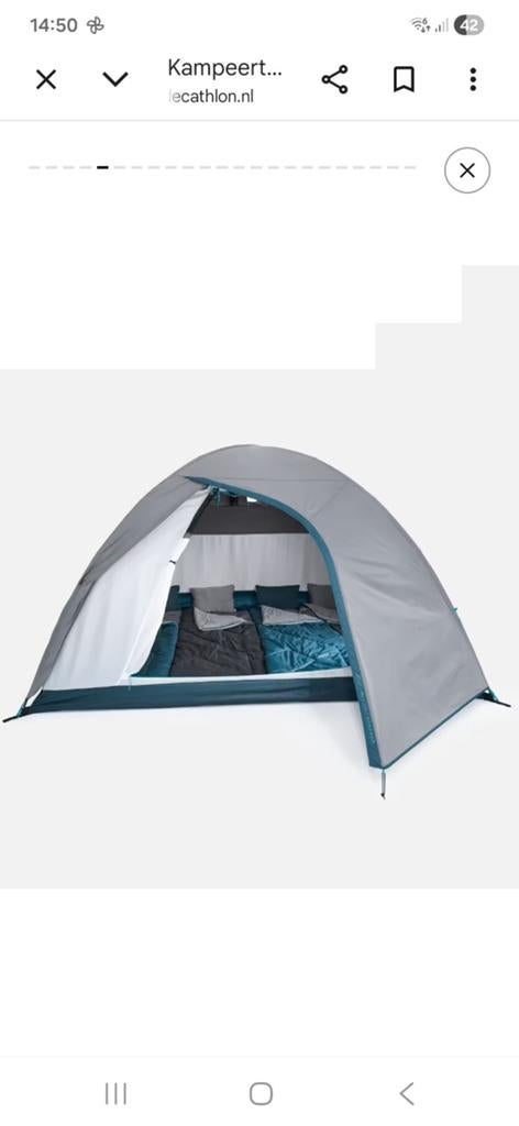 Decathlon Quechua koepeltent voor 4 personen, Ophalen of Verzenden, Zo goed als nieuw, Tot en met 4