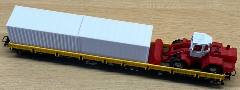 Roco beladen wagon met containers en shovel, Gelijkstroom, Ophalen of Verzenden, NS, Roco