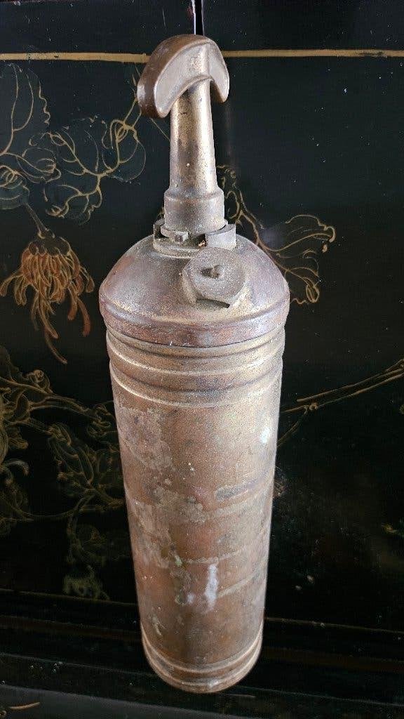 ANTIEK * KOPEREN/MESSING HAND BRANDBLUSSER, Ophalen of Verzenden