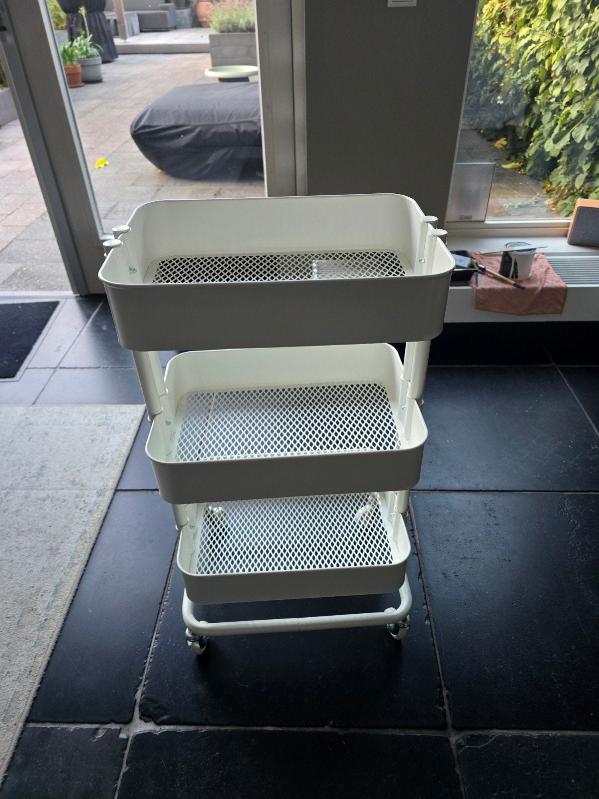 Witte verrijdbare keuken trolley van Ikea, 80cm hoog, Ophalen, Gebruikt, Wit
