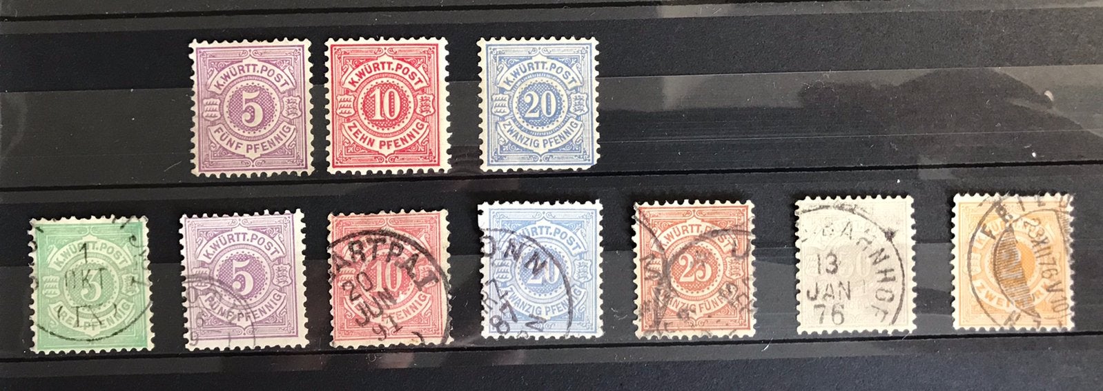 Wurttemberg 44-50 gestempeld, Postzegels en Munten, Ophalen of Verzenden, Duitse Keizerrijk, Gestempeld