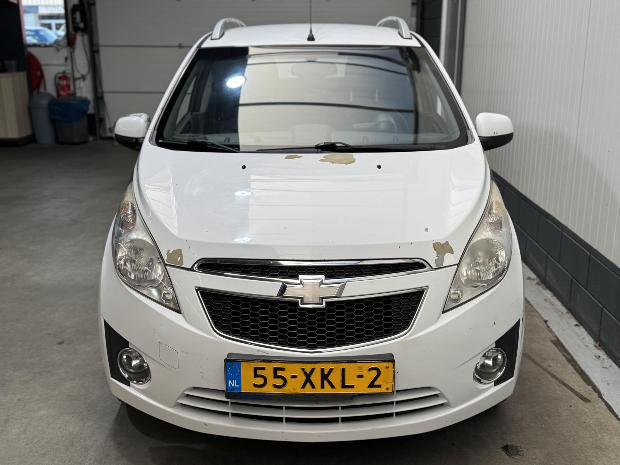 Chevrolet Spark 1.0 16V LS Bi-Fuel 4 deurs Airco, Auto's, Euro 5, Stof, 4 cilinders, Wit
