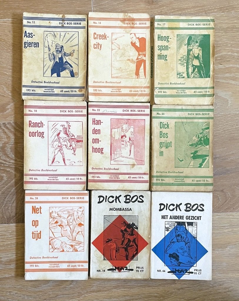 Dick Bos - 9 boekjes - 1962/1967, Gelezen, Alfred Mazure, Verzenden, Meerdere stripboeken