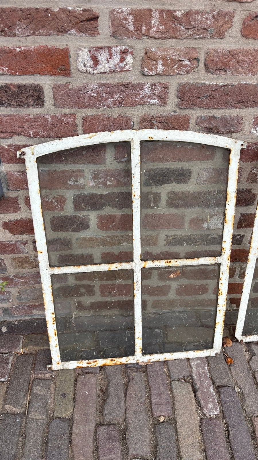 Antieke stalramen - gietijzeren ramen, Ophalen, Gebruikt, Gevelraam of Ruit, 80 tot 120 cm