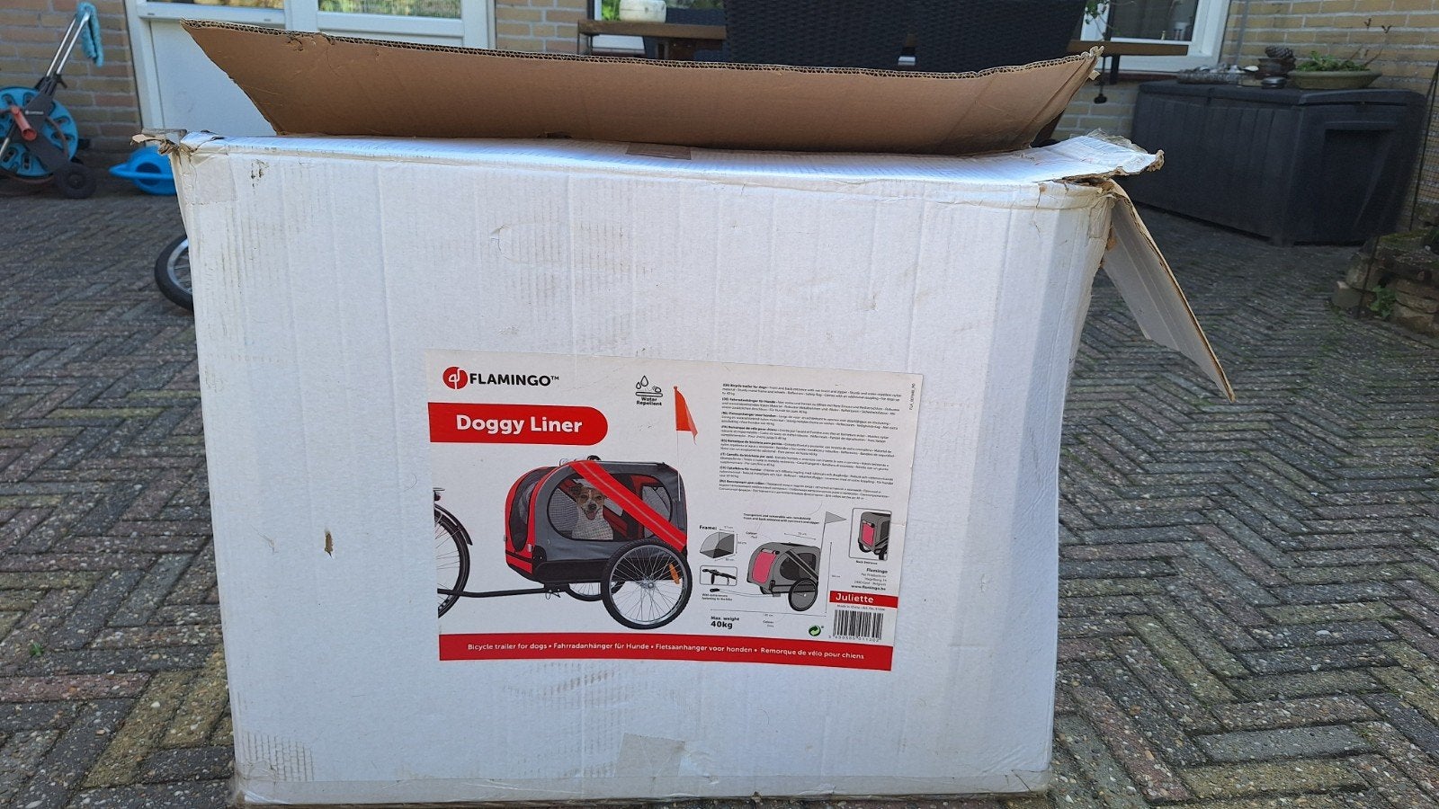 Flamingo Doggy Liner Hondenkar Fietsaanhanger, 20 tot 40 kg, Ophalen of Verzenden, Hondenkar, Flamingo