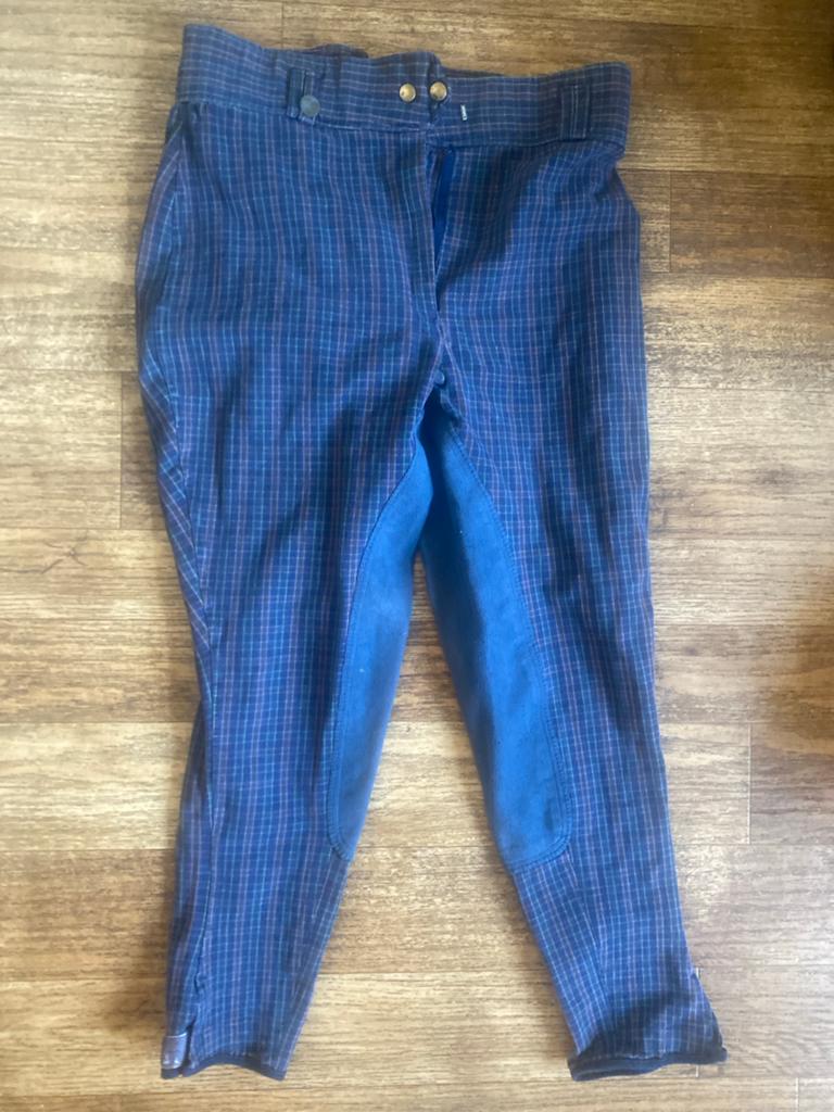 GLOBAL Geruite Rijbroek - Maat 46, Ophalen of Verzenden, Gedragen, Maat 46/48 (XL) of groter, Blauw