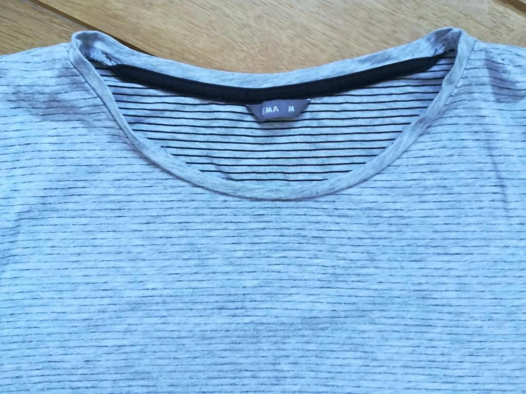 HEMA t- shirt grijs zwart streep maat M, Kleding | Heren, T-shirts, Hema, Maat 48/50 (M), Geel, Ophalen of Verzenden