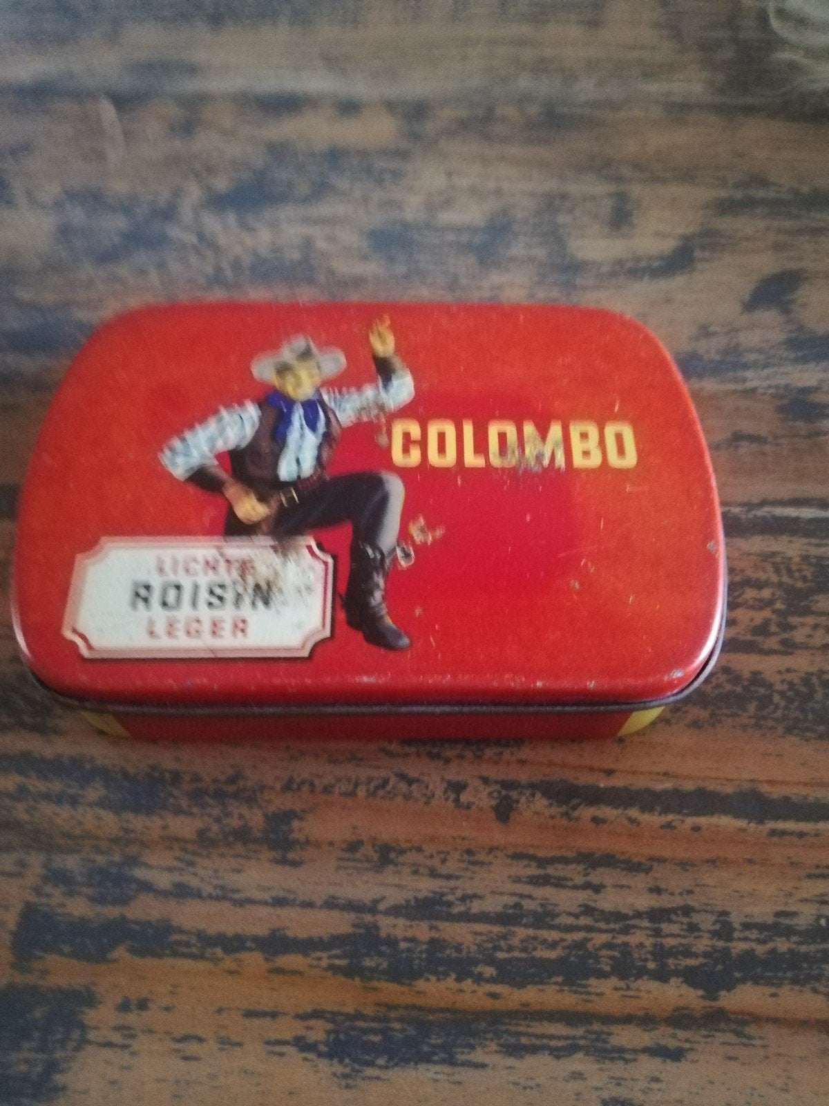 Vintage Colombo Tabak Blikje - Cowboy Design, Ophalen of Verzenden