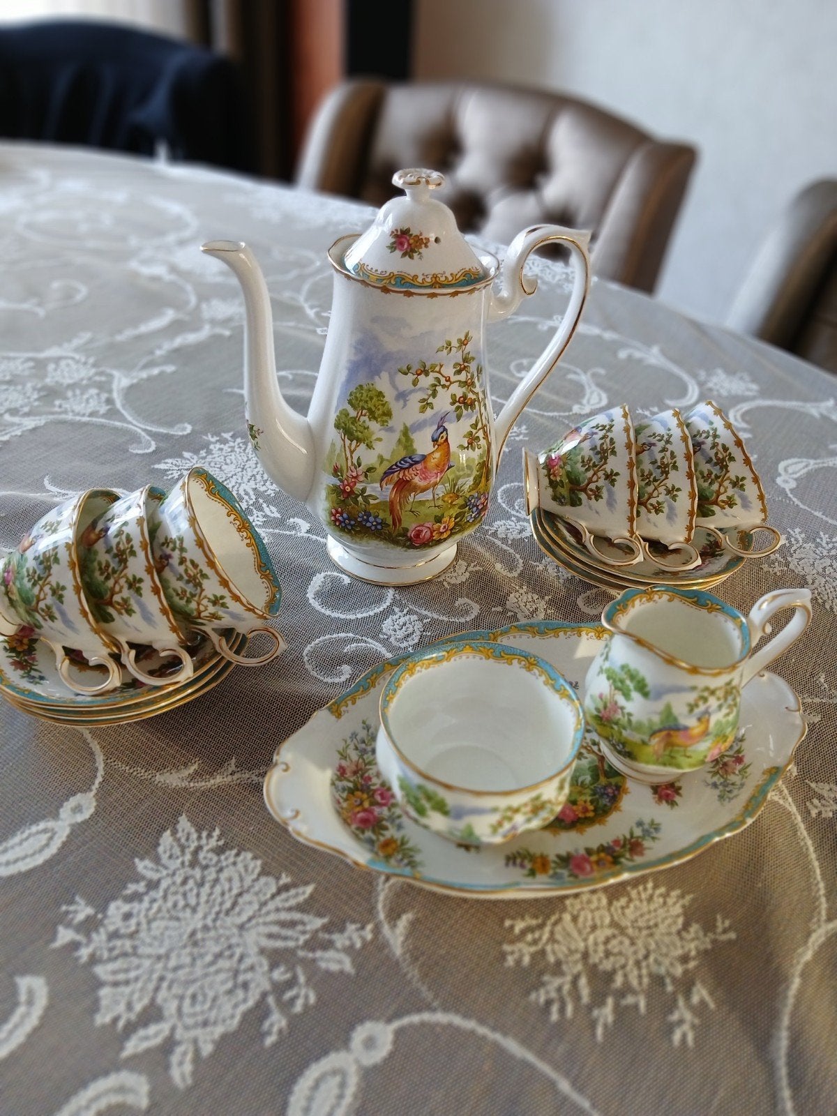 Koffieservies Royal Albert Chelsea Bird, Ophalen