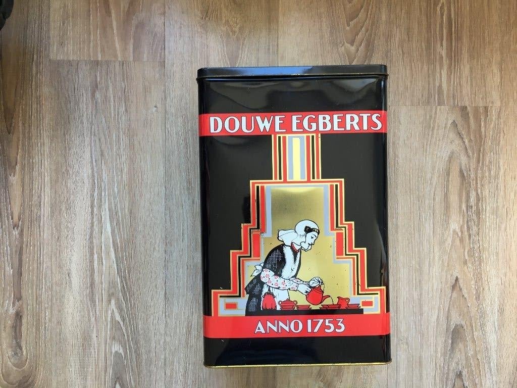 Vintage Douwe Egberts Koffieblik Anno 1753 hoogte 35 cm, Ophalen of Verzenden, Zo goed als nieuw, Koffie, Douwe Egberts