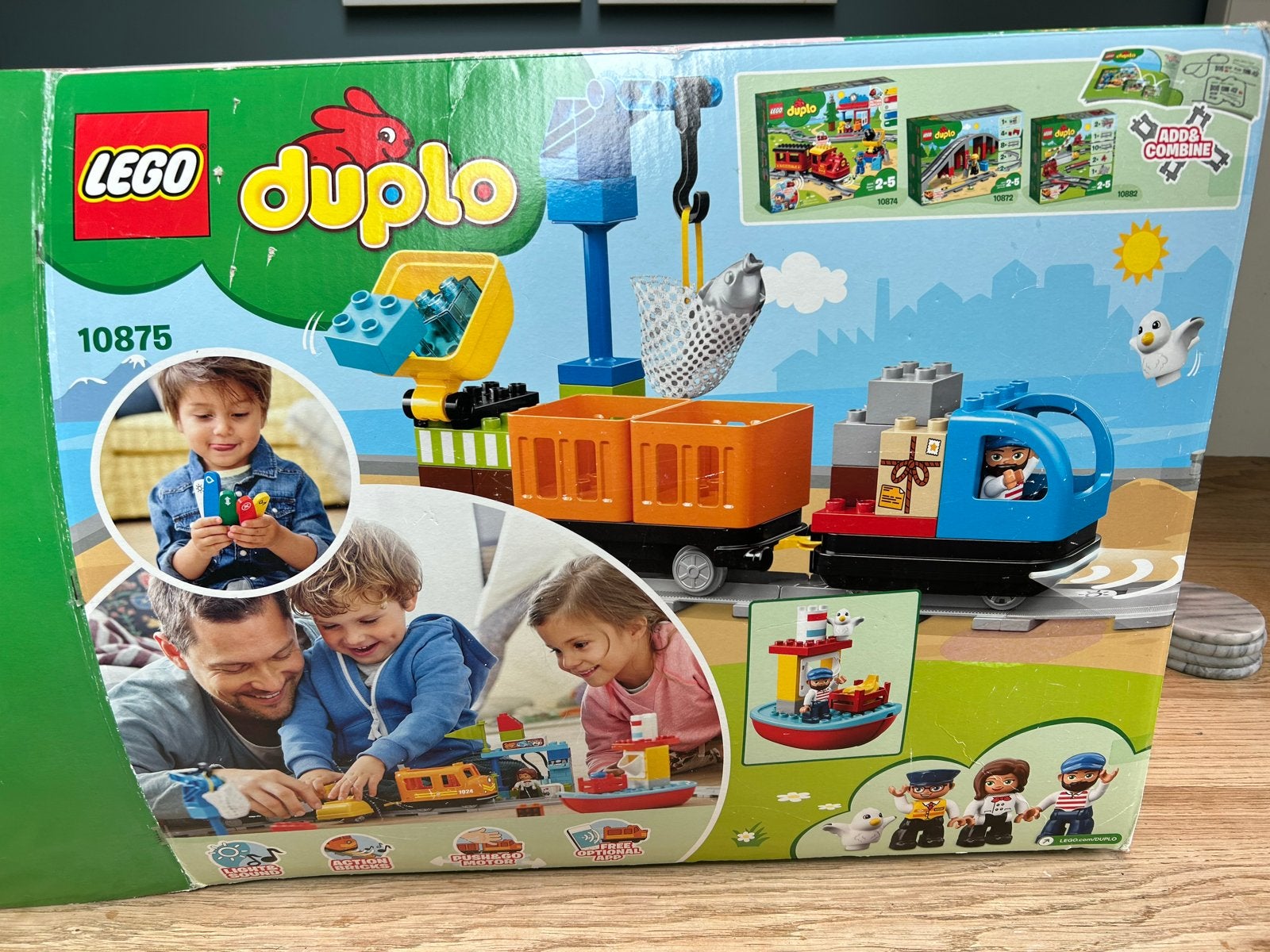 Lego Duplo 10875 Vrachttrein met accessoires, Kinderen en Baby's, Ophalen, Zo goed als nieuw, Compleet, Duplo