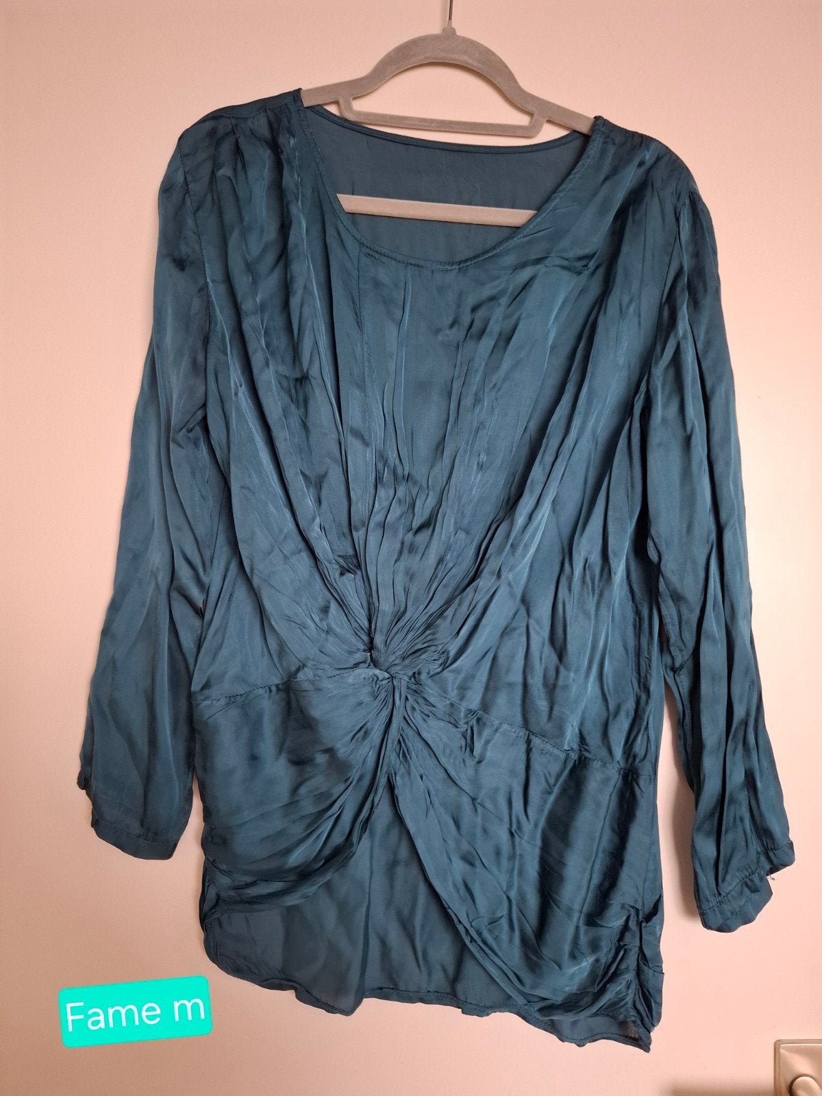 blouse in maat M in een petrol groene kleur, Maat 38/40 (M), Fame, Ophalen of Verzenden, Zo goed als nieuw