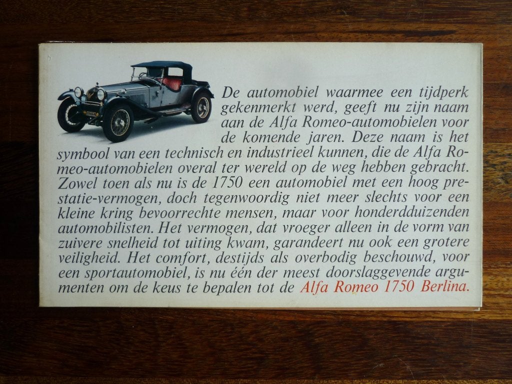 Alfa Romeo 1750 Berlina (ca. 1969), Verzenden, Zo goed als nieuw, Alfa Romeo