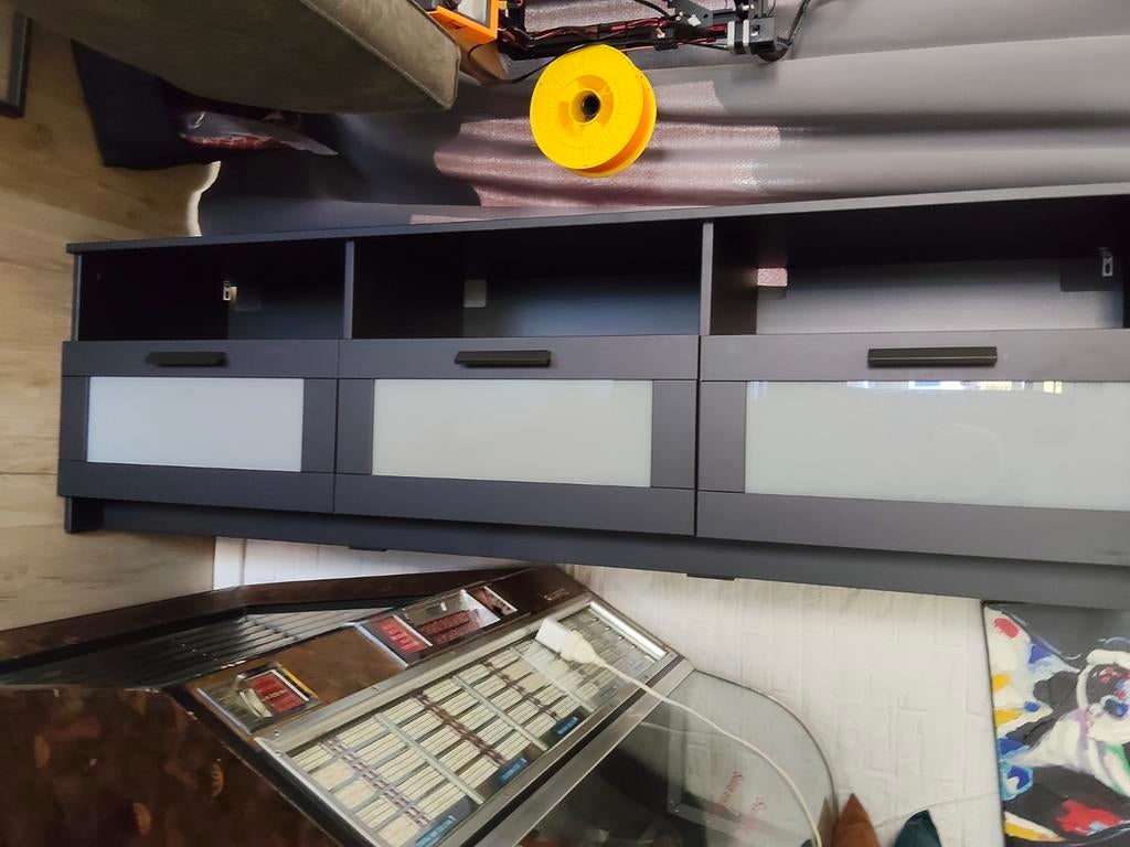 IKEA BRIMNES TV-meubel - Zwart, 180 cm breed, Ophalen, Gebruikt, 150 tot 200 cm, Minder dan 100 cm