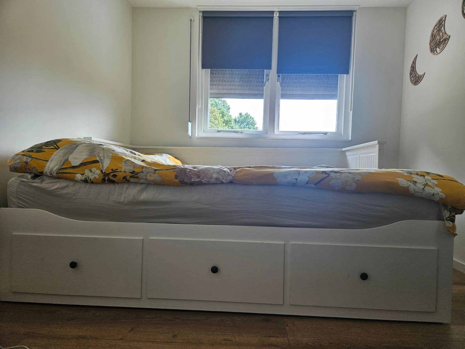 IKEA HEMNES Bedbank met 3 lades - Wit (903.493.26), Ophalen, Modern, Scandinavisch, Wit, Tweepersoons