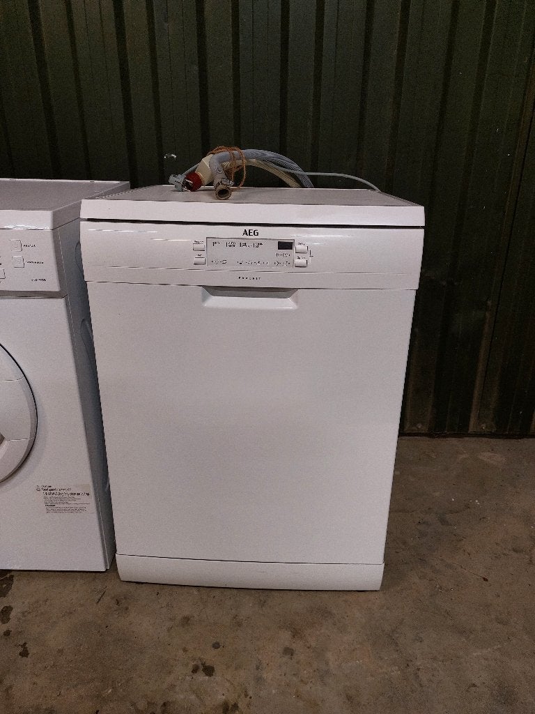 witte AEG los staande vaatwasser, Witgoed en Apparatuur, Vaatwasmachines, Ophalen, Gebruikt, Vrijstaand, 85 tot 90 cm