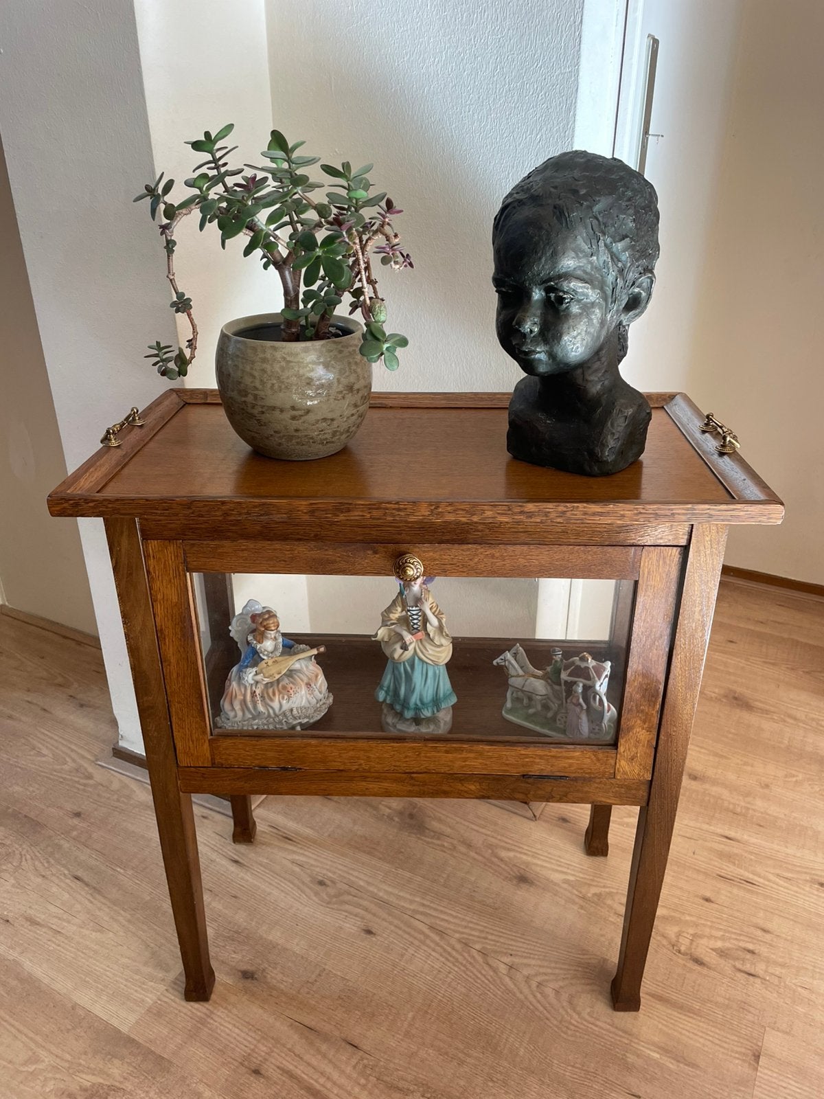 Antiek theekastje, kastje Art Deco stijl 1920-1930, Huis en Inrichting, Ophalen, Gebruikt, 50 tot 100 cm, Glas