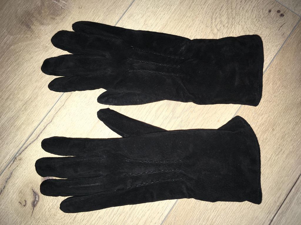 Suede Dames Handschoenen (Zwart / Mt. S) [Z.g.a.n.], Ophalen of Verzenden, Zo goed als nieuw, Maat 36 (S), Handschoenen