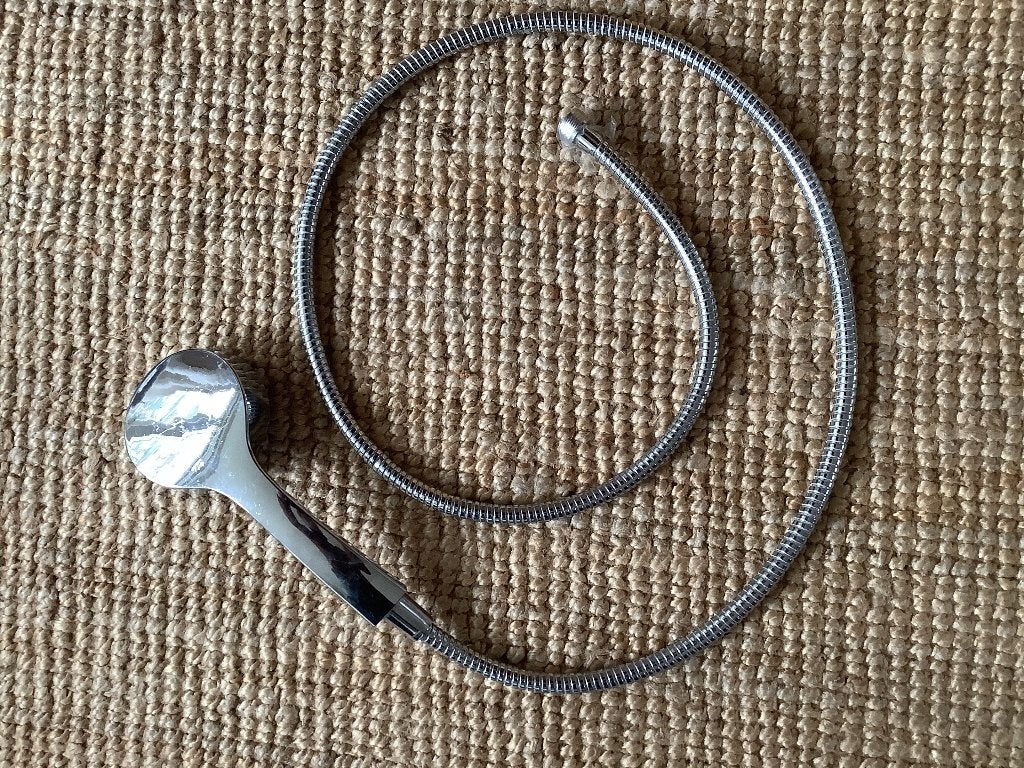 Metalen doucheslang met douchekop, handdouche, Ophalen, Gebruikt, Douche