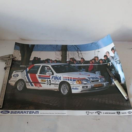 Poster Ford Sierra rally Sierrateam 42 x 30 cm Cosworth, Ophalen of Verzenden, Zo goed als nieuw, Auto's
