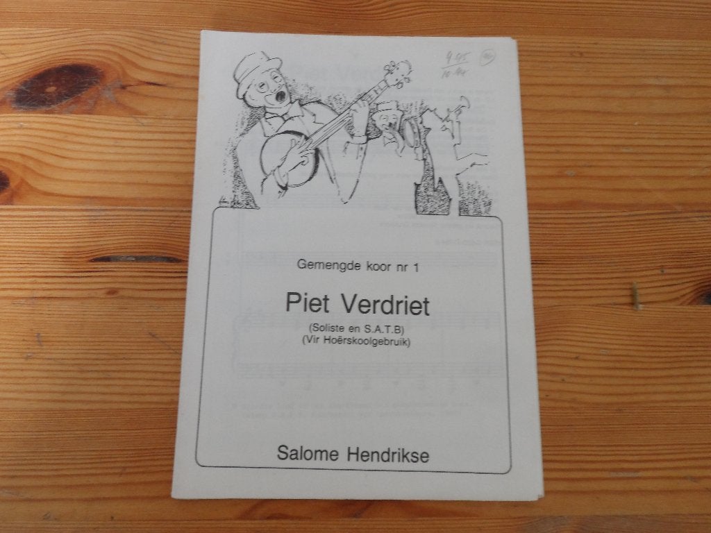 Piet verdriet - l.d. Du plessis, Gebruikt, Piano, Ophalen of Verzenden, Artiest of Componist