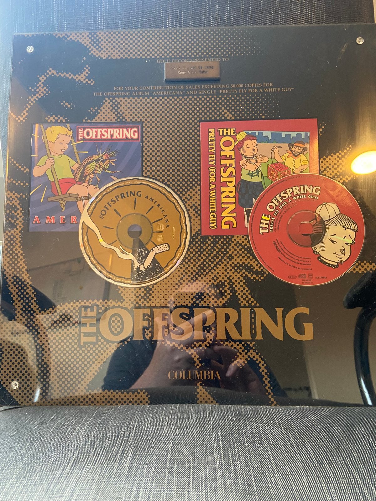 Originele gouden plaat van The Offspring, Ophalen of Verzenden, Zo goed als nieuw