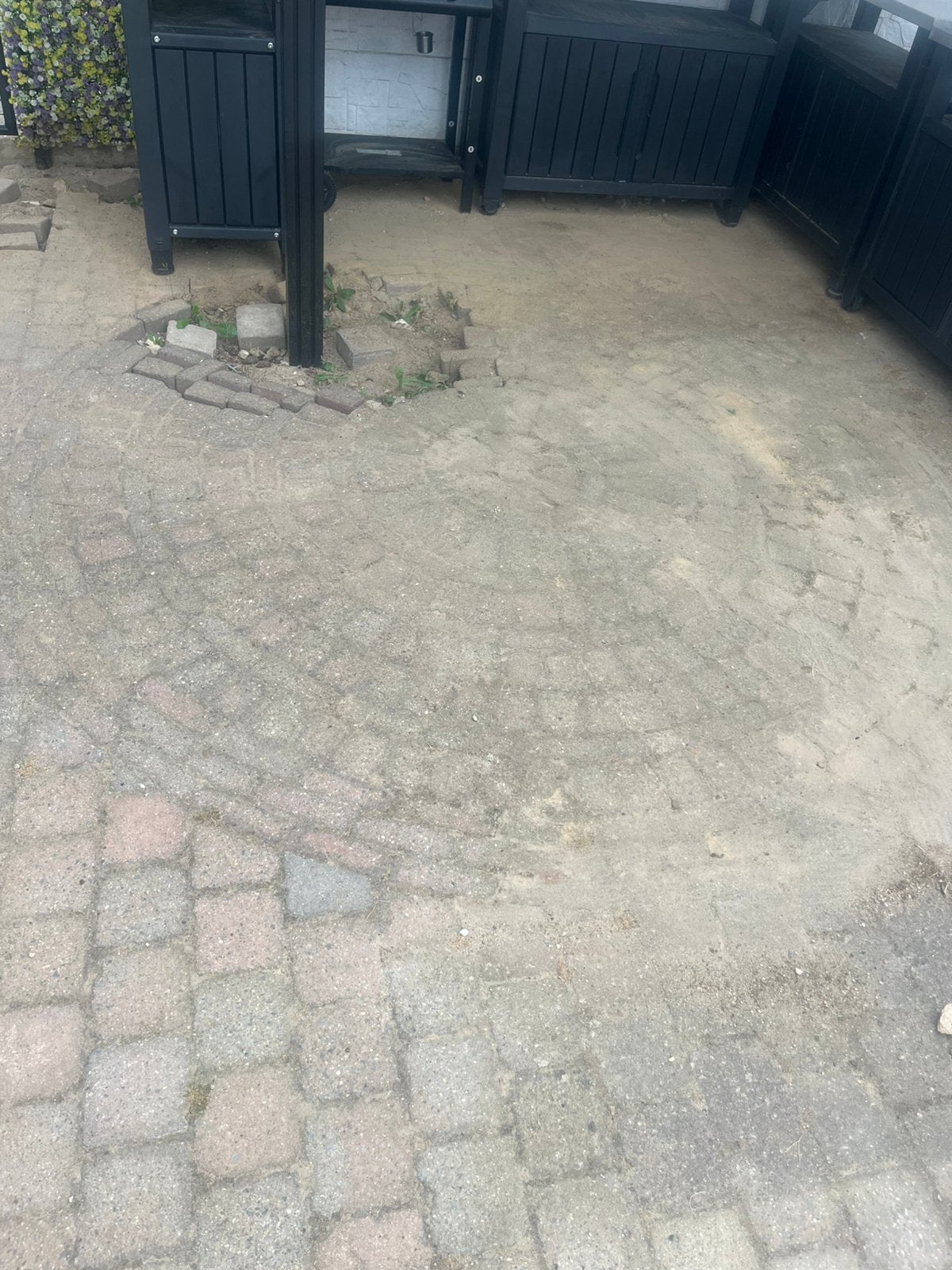 Halve cirkel / waaier vorm  2,60 x 1,30, Ophalen, Zo goed als nieuw, Beton, Klinkers