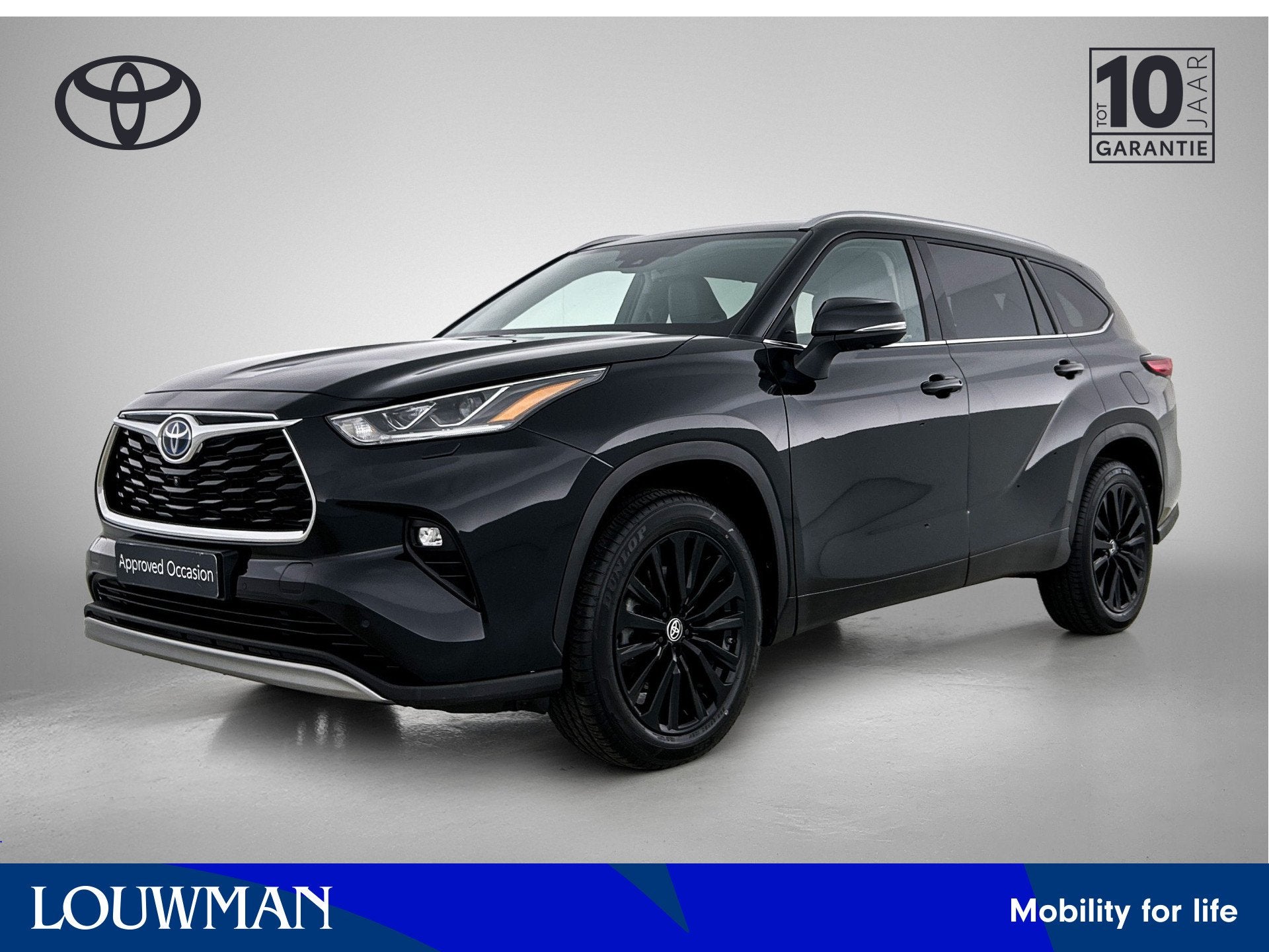 Toyota highlander 2.5 AWD Hybrid Premium | Dealer onderhoude, Auto's, Automaat, Gebruikt, Zwart, 4 cilinders