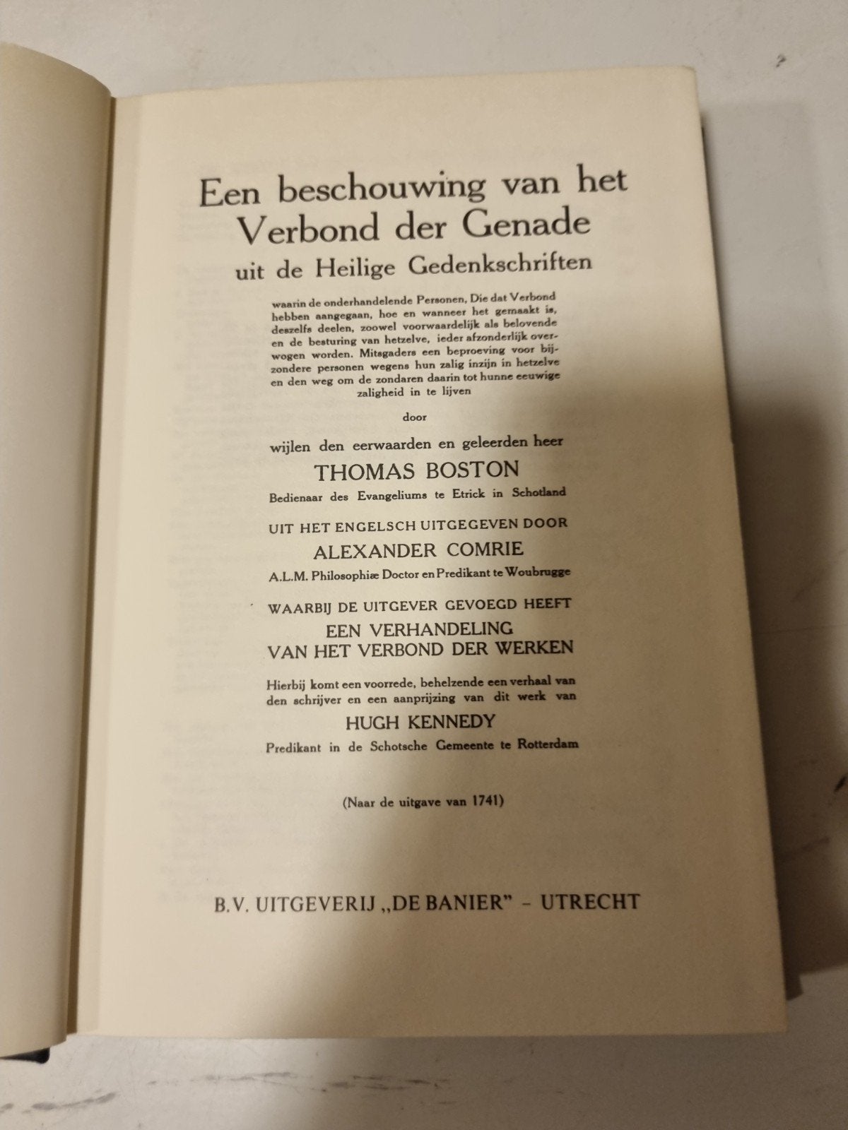 Thomas Boston. Een beschouwing v.h. Verbond der Genade., Ophalen of Verzenden, Gelezen, Christendom | Protestants
