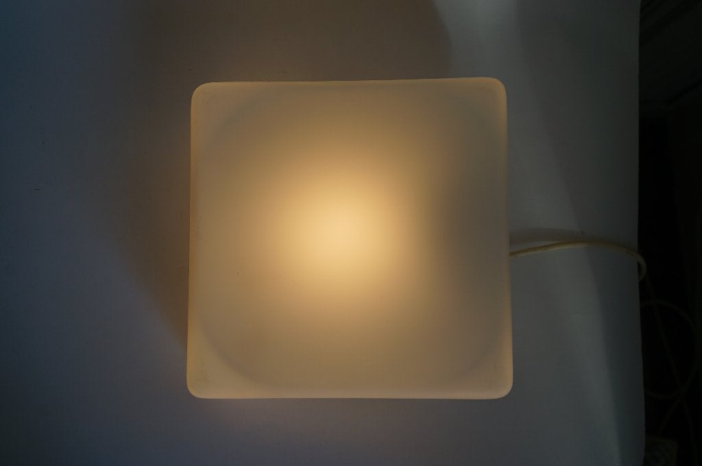 vintage plafondlamp rzb 10421 only glass mat glas vierkant, Gebruikt, Vintage, 24 cm, Wit