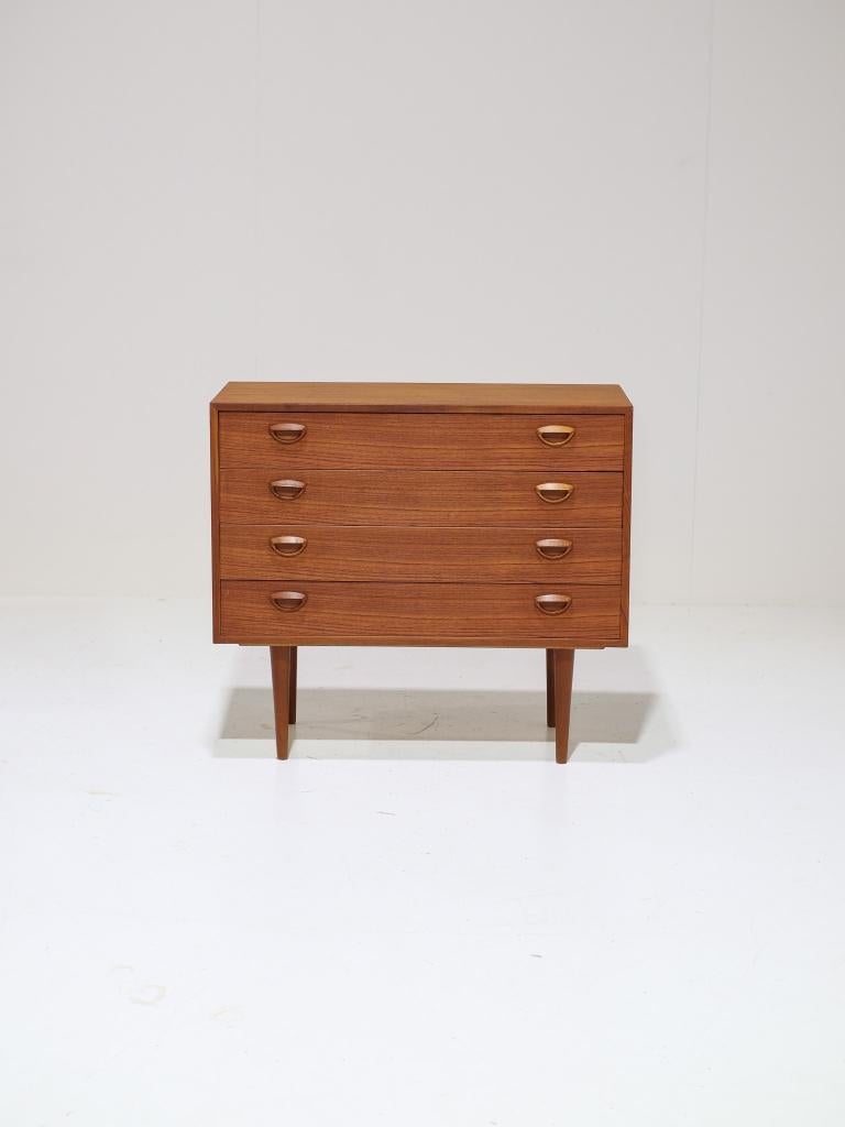 Kai Kristiansen ladekast teak Deens 1960s vintage, Huis en Inrichting, Ophalen, -, -, Teakhout