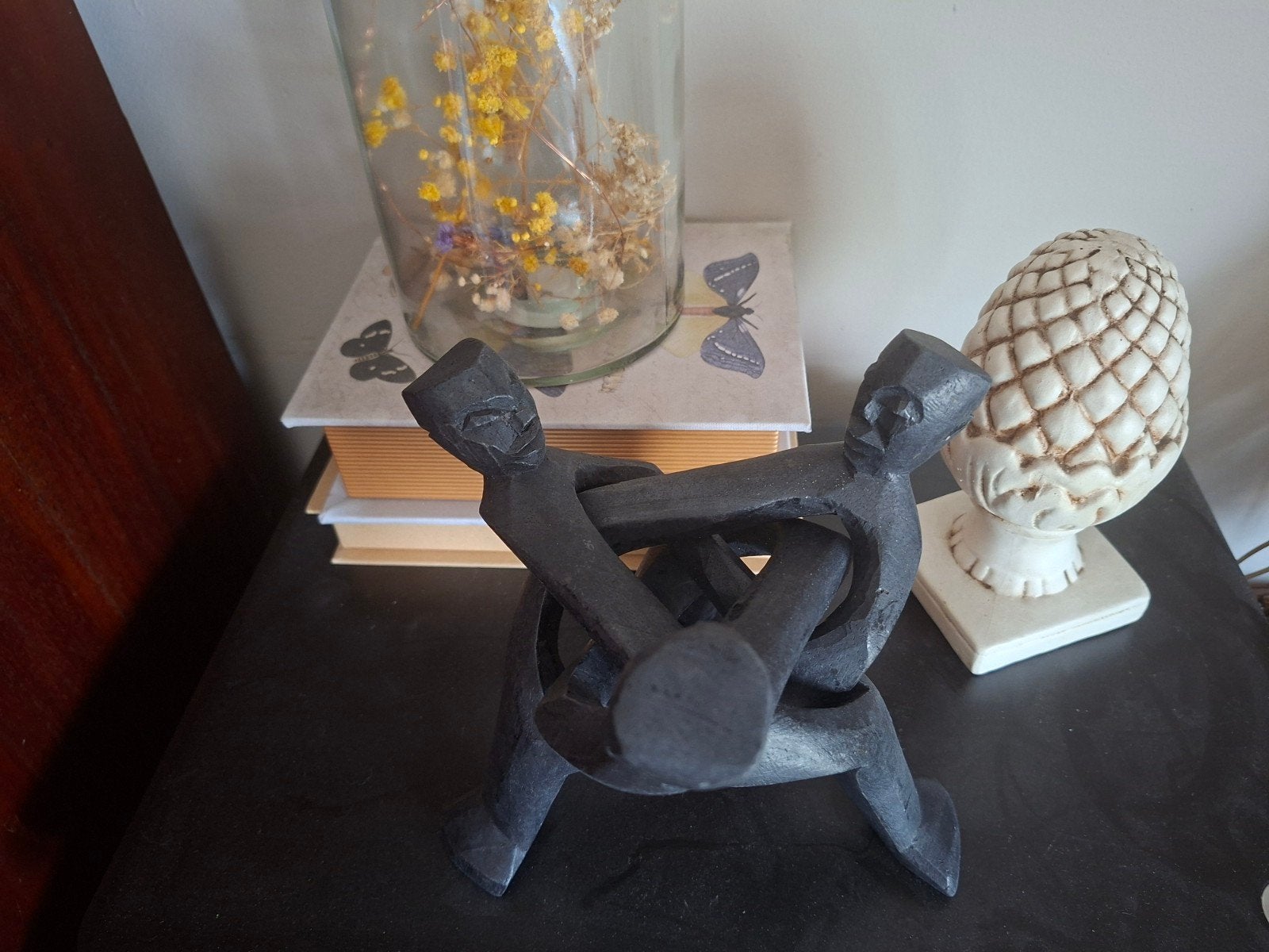 Vintage handgesneden Afrikaans eenheidssculptuur., Antiek en Kunst, Ophalen of Verzenden