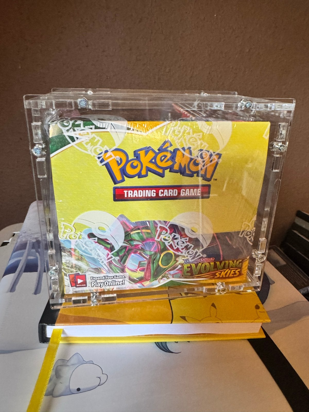 Pokémon Evolving Skies Boosterbox Geseald in Acryl Case, Hobby en Vrije tijd, Verzamelkaartspellen | Pokémon, Ophalen, Nieuw, Boosterbox