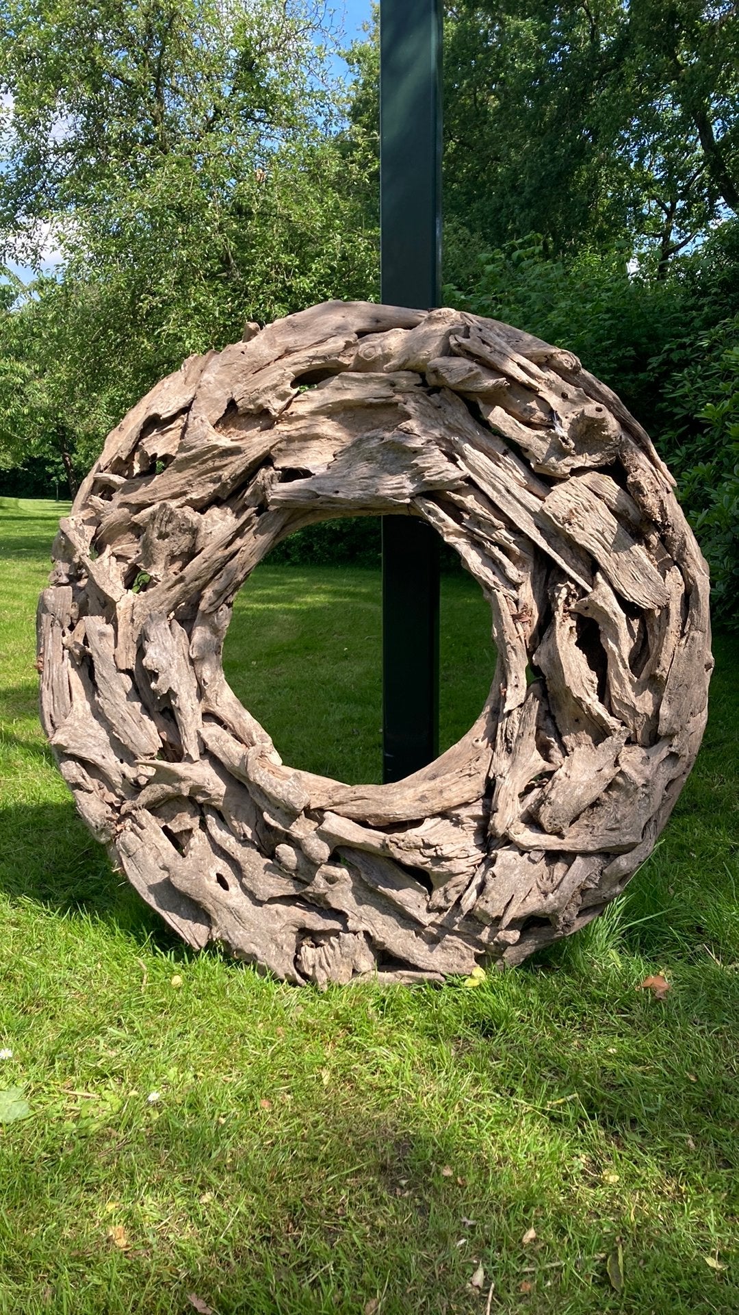 Houten sierlijst kunstwerk vintage decoratie, Ophalen, Gebruikt
