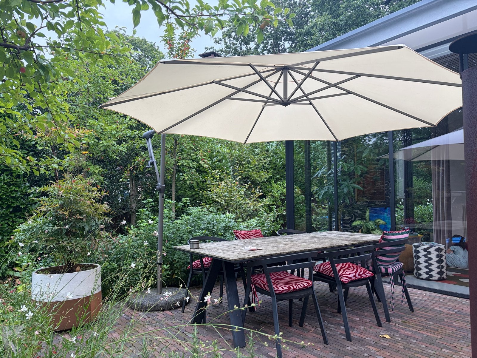 Glatz Sunwing C+ Easy zweefparasol ø 330cm, Ophalen, Zweefparasol, 3 tot 4 meter, Verstelbaar