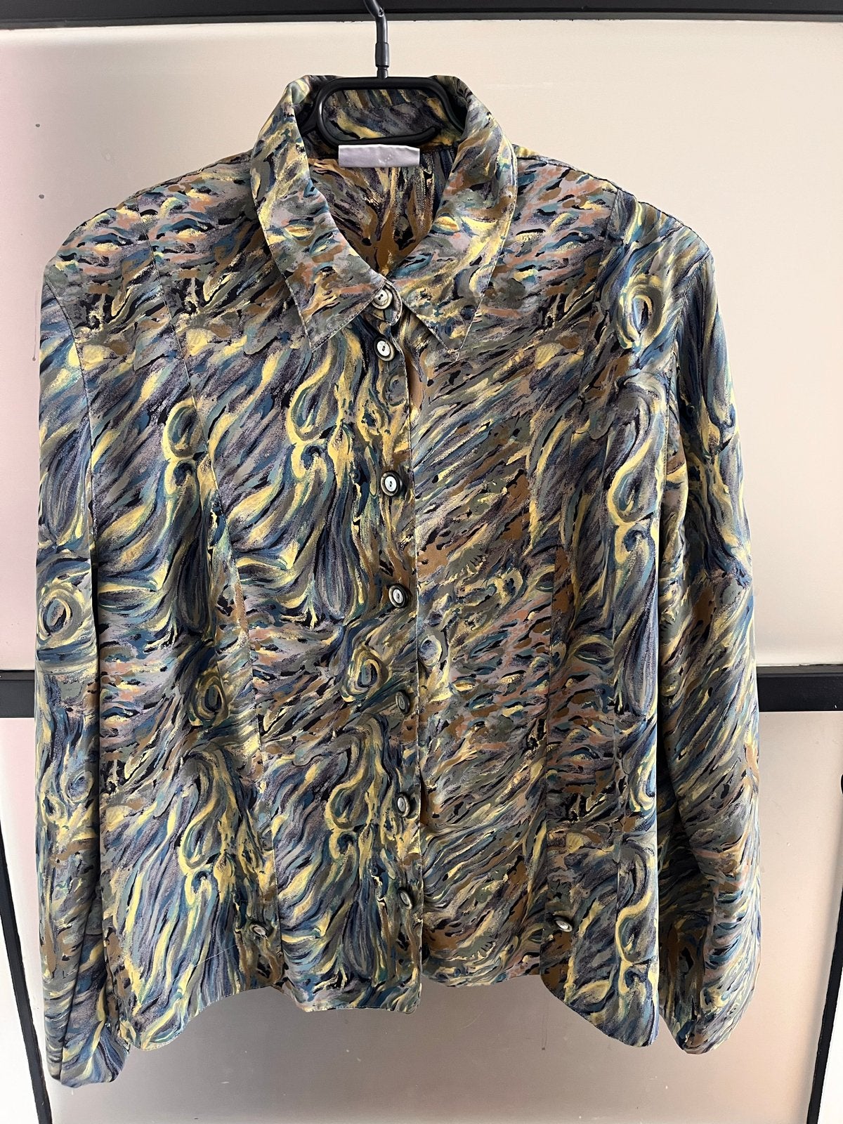 Vintage Erfo Jeunesse Blouse Maat 42 (L), Kleding | Dames, Ophalen of Verzenden, Zo goed als nieuw, Maat 42/44 (L), Meerkleurig