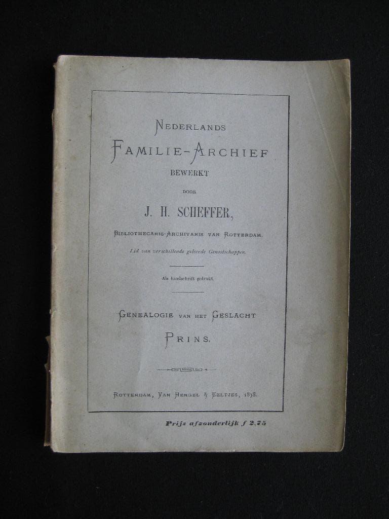 J.H. Scheffer, Genealogie van het geslacht Prins, Ophalen of Verzenden, Gelezen