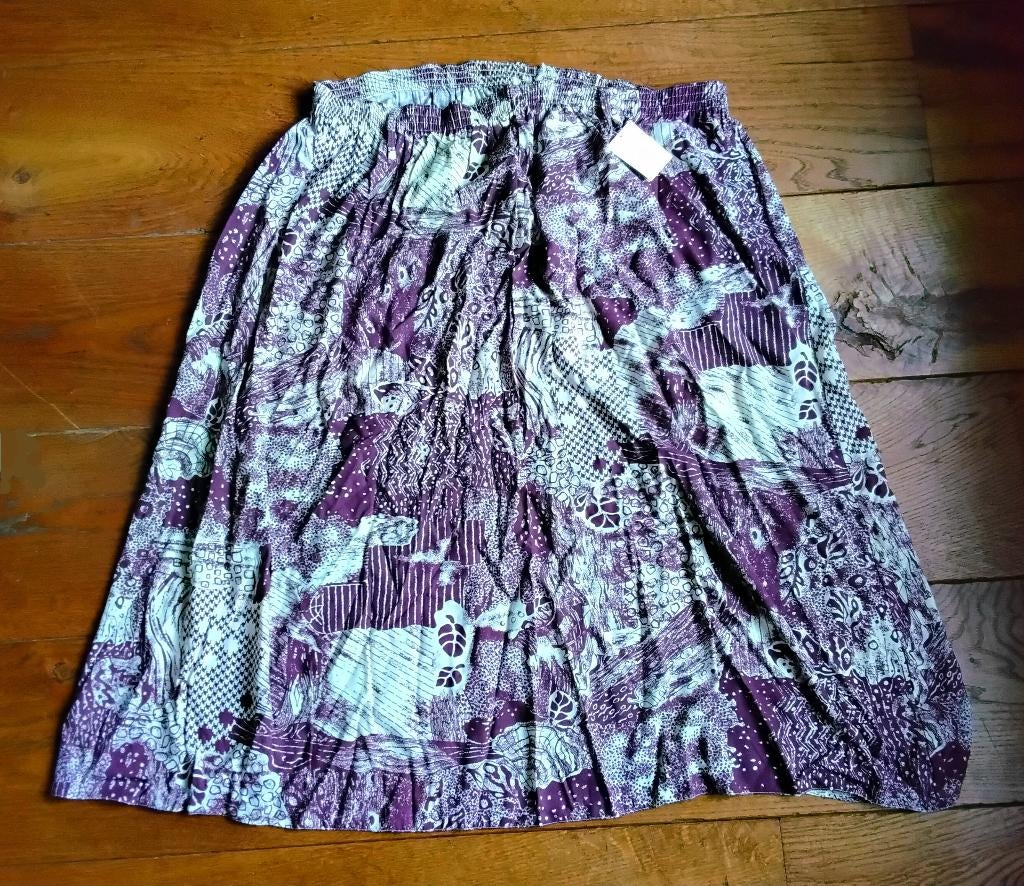 Lange rok - wit en aubergine paars - nieuw, Kleding | Dames, Rokken, Overige kleuren, Maat 46/48 (XL) of groter, Nieuw, Ophalen of Verzenden