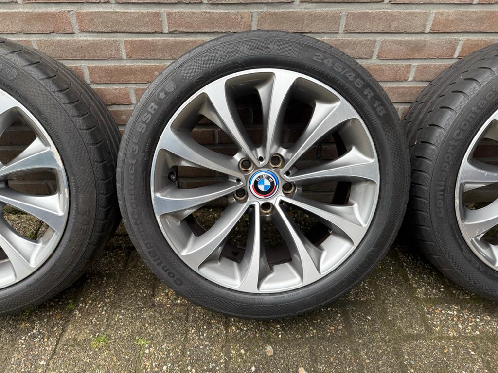 BMW 18 inch velgen met Continental zomerbanden, Auto-onderdelen, 18 inch, Banden en Velgen, Ophalen of Verzenden, Personenwagen