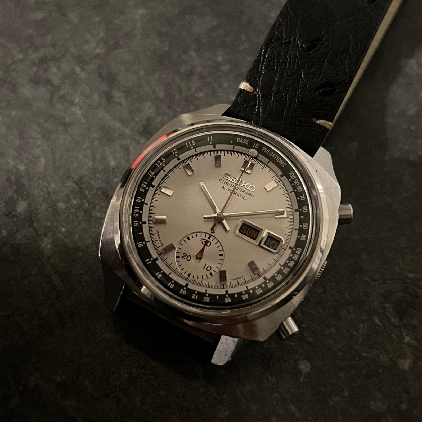 Seiko pulsation, Seiko, Leer, Staal, Polshorloge