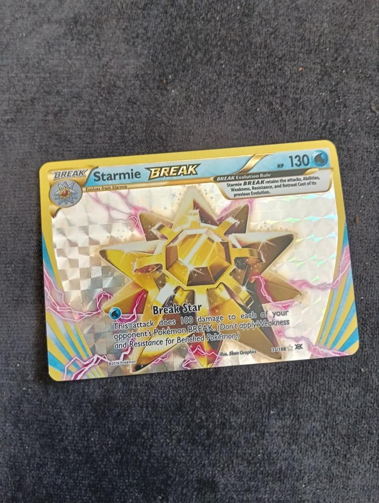 Starmie BREAK Pokémon Kaart - Zeldzaam Foil, Hobby en Vrije tijd, Ophalen of Verzenden, Zo goed als nieuw, Losse kaart, Foil